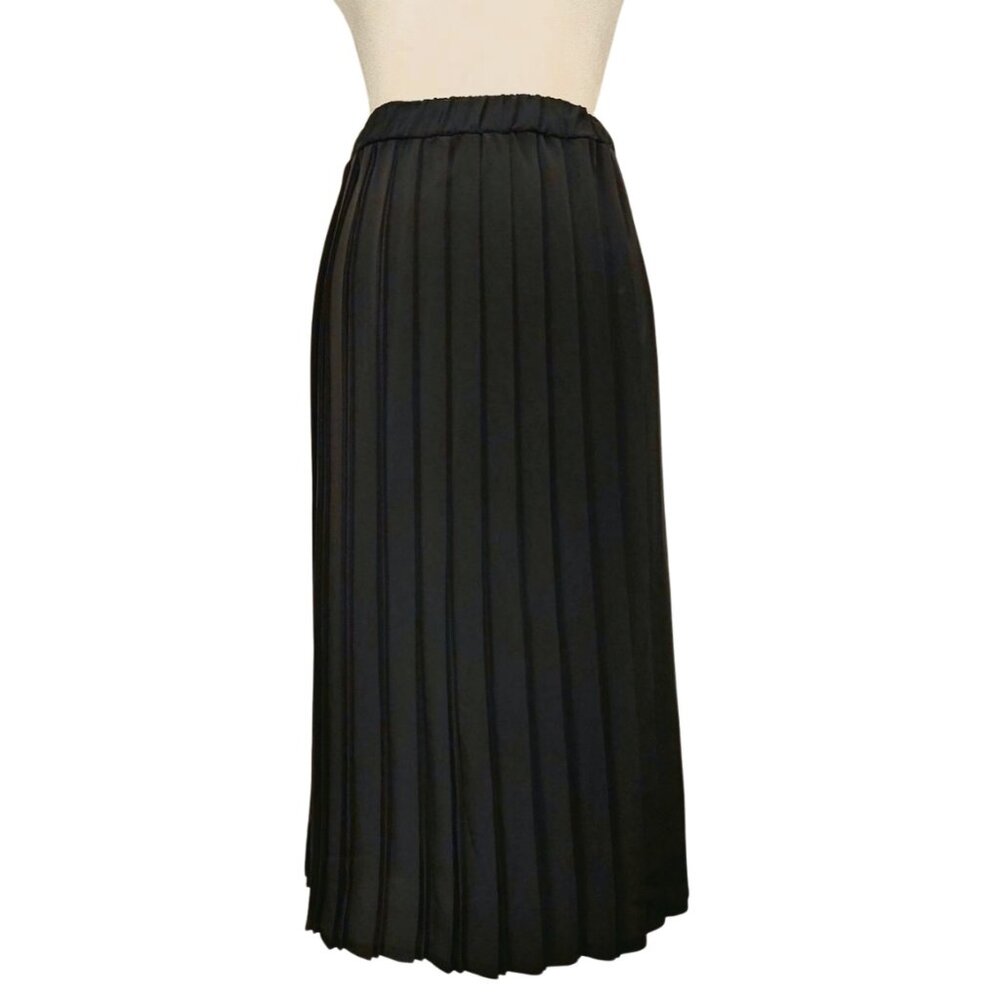 Vintage Peter Popovitch Pleated Black Maxi Skirt Size Medium - Picture 1 of 5